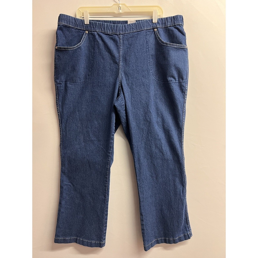 JMS Just My Size Jeans Womens 3X Plus Bootcut Elastic Waist Blue Stretch